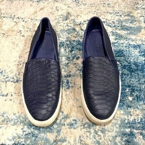Vince Navy Crocodile Slip On Sneaker